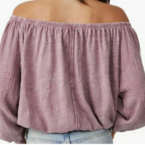 We The Free Parfait Bubble Lavender Purple Off-Shoulder Top Large NWOT - Picture 4 of 15